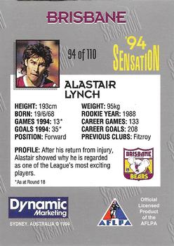 1994 AFL Sensation #94 Alastair Lynch Back